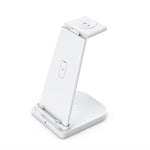 QGeeM QG-WC05 3イン1 ポータブル分離型ワイヤレス充電器、ホワイト、ブラック