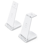 QGeeM QG-WC05 3イン1 ポータブル分離型ワイヤレス充電器、ホワイト、ブラック