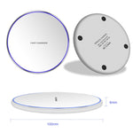 15W 金属丸型ワイヤレス充電器 スマート急速充電、ブラック＋ブラック表面、シルバー＋ホワイト表面、レッド＋ブラック表面、ゴールド＋ホワイト表面、ミラーブラック、ミラーホワイト