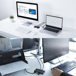 USB 2.0 多機能 2入力4出力ハブ