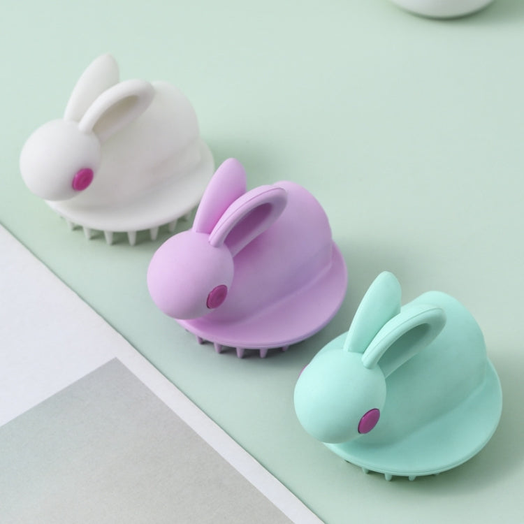 かわいいウサギ型シリコンシャンプーブラシ、白、緑、ピンク