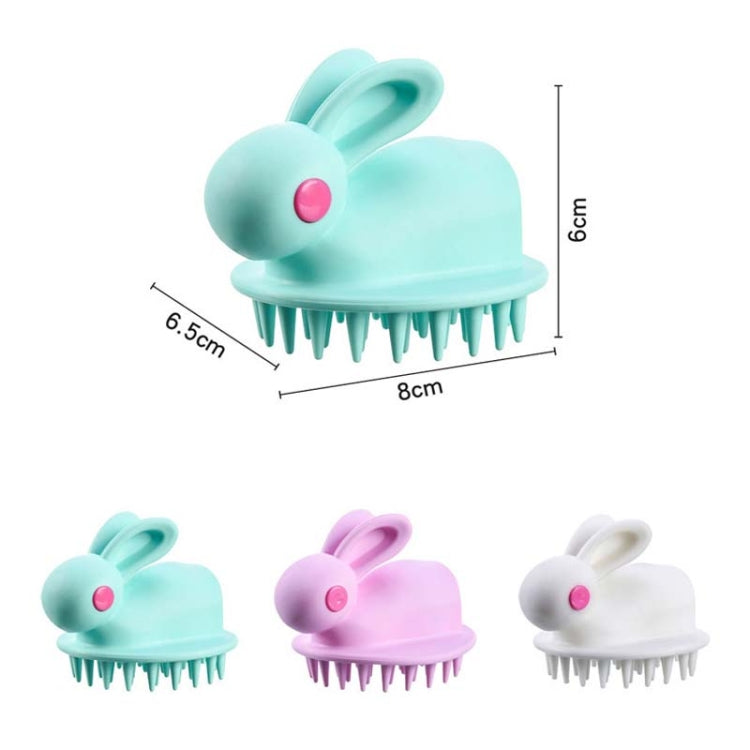 かわいいウサギ型シリコンシャンプーブラシ、白、緑、ピンク