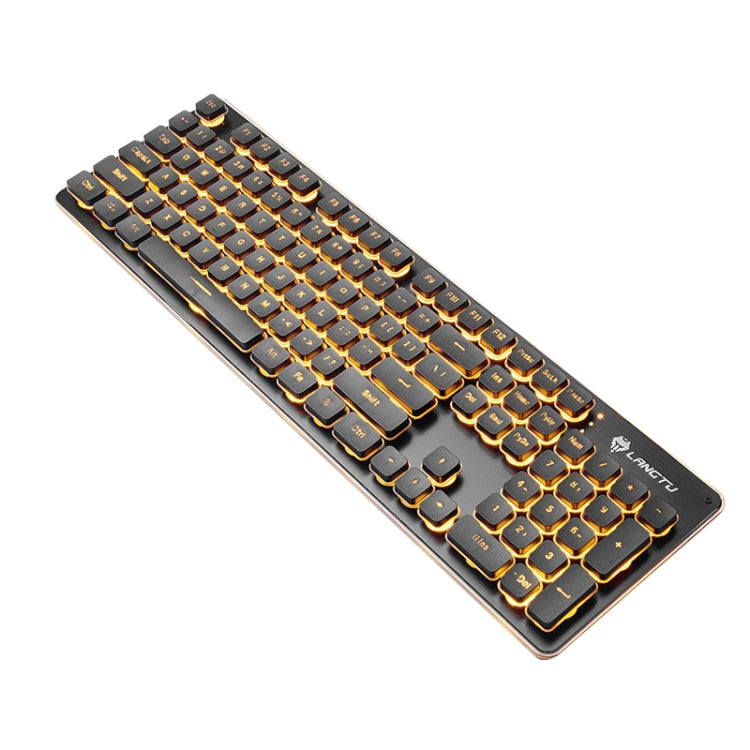 LANGTU L1 104キー USB ホームオフィス フィルム発光 有線キーボード、ケーブル長さ：1.6m、L1 オレンジライト ブラック、L1 アイスブルーライト シルバーホワイト、L1 アイスブルーライト ブラック、L1 ホワイトライト ピンク