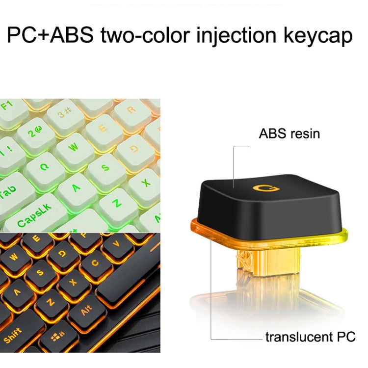 LANGTU L1 104キー USB ホームオフィス フィルム発光 有線キーボード、ケーブル長さ：1.6m、L1 オレンジライト ブラック、L1 アイスブルーライト シルバーホワイト、L1 アイスブルーライト ブラック、L1 ホワイトライト ピンク
