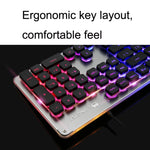 LANGTU L1 104キー USB ホームオフィス フィルム発光 有線キーボード、ケーブル長さ：1.6m、L1 オレンジライト ブラック、L1 アイスブルーライト シルバーホワイト、L1 アイスブルーライト ブラック、L1 ホワイトライト ピンク