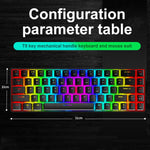 ZIYOU LANG T8 68キー RGB発光ゲーミングメカニカルキーボード、ケーブル長さ：1.6m、T8 ブラックグリーン軸、T8 ブラックティー軸、T8 ホワイトグリーン軸、T8 ホワイトレッド軸、T8 ブルーグリーン軸、T8 ピンクグリーン軸