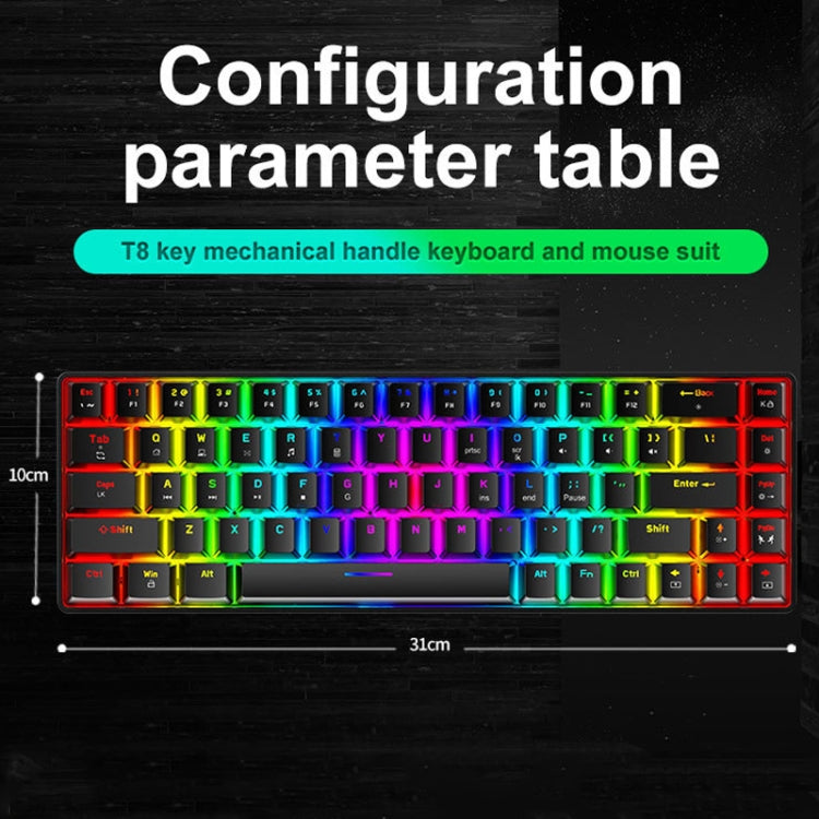 ZIYOU LANG T8 68キー RGB発光ゲーミングメカニカルキーボード、ケーブル長さ：1.6m、T8 ブラックグリーン軸、T8 ブラックティー軸、T8 ホワイトグリーン軸、T8 ホワイトレッド軸、T8 ブルーグリーン軸、T8 ピンクグリーン軸