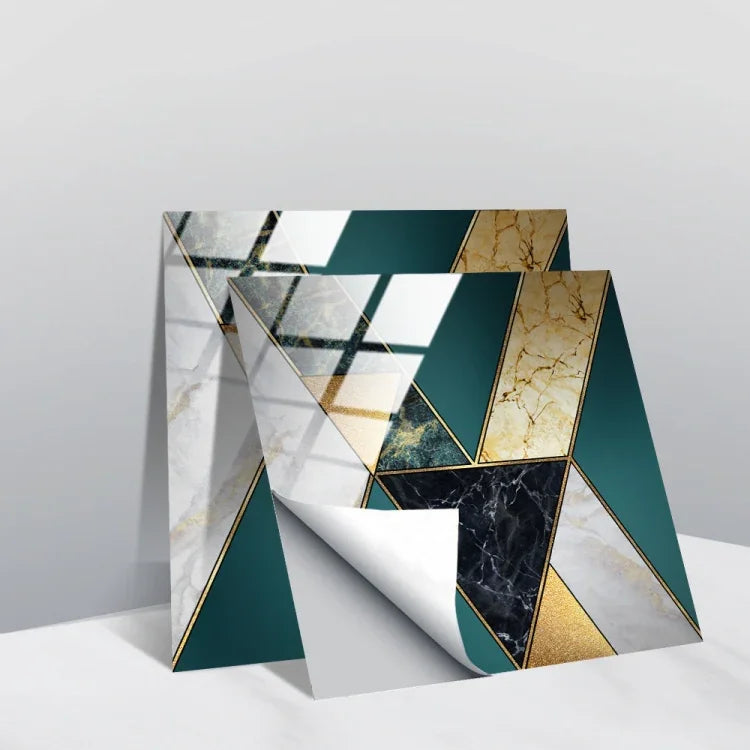 PVC Crystal Covered Film Geometric Pattern Tile Wall Sticker, 20 PCS 20cm