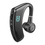V9S Bluetoothヘッドセット ノイズキャンセリングヘッドホン LEDディスプレイ付き、ブラック片耳、ブルー片耳