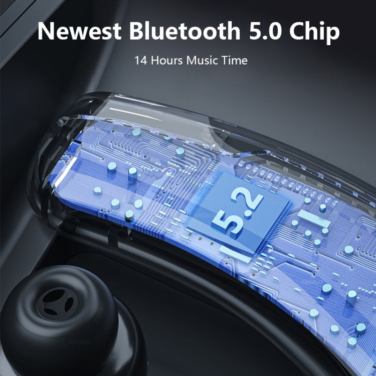 V9S Bluetoothヘッドセット ノイズキャンセリングヘッドホン LEDディスプレイ付き、ブラック片耳、ブルー片耳