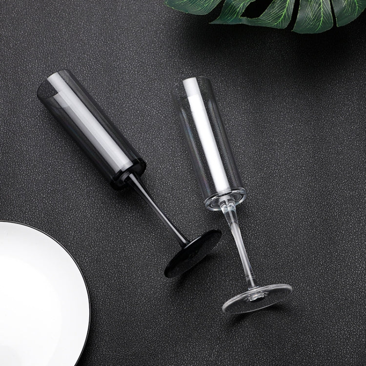 165ml 家庭用アクリルシャンパングラス、ブラック、透明