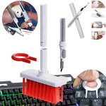 5イン1 イヤホンクリーニングペン＋キーボードクリーニングブラシ＋キーキャッププーラー 2個セット、ホワイト、レッドホワイト、レッドブラック