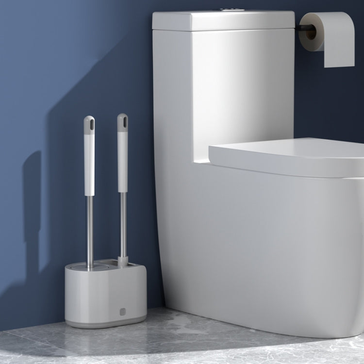 MT2シリコンダブルブラシヘッドトイレブラシセット、据え置きタイプ、壁掛けタイプ