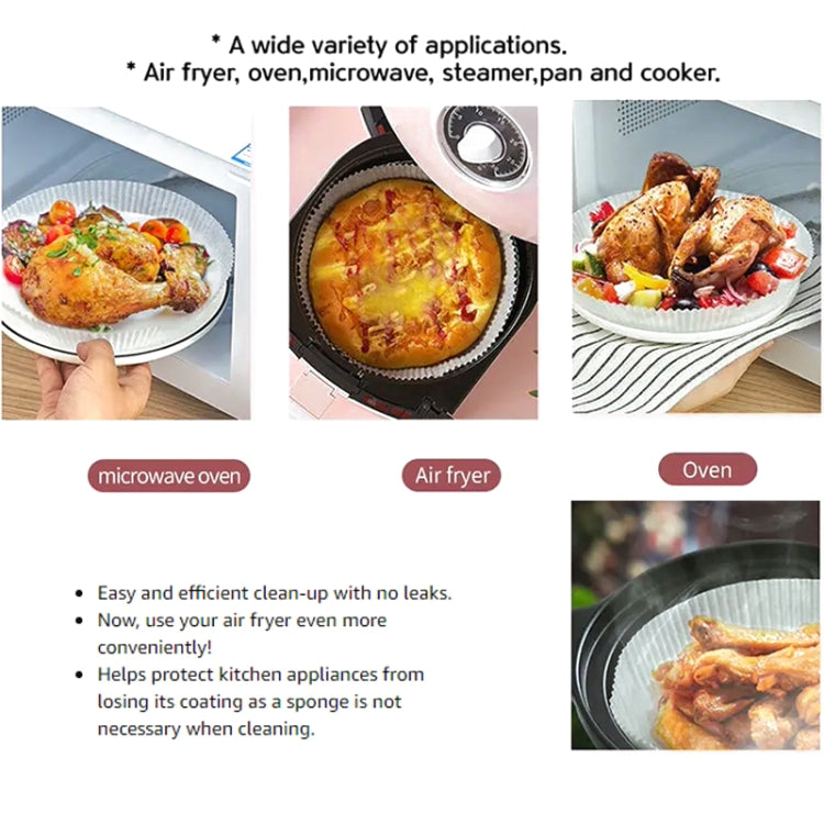 50枚入り／箱 エアフライヤーライナー 焼き用油吸収防油紙トレイ 通常色50枚、白色50枚