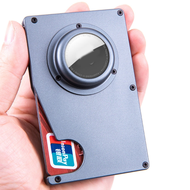 トラッカーカードホルダー 盗難防止RFIDウォレットカードホルダー AirTag 第2世代 / AirTag 第1世代用、ブルー、ブラック、グレー、シルバー