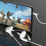 3.5mm Interface Mobile Phone Wire Control Headphones, White, Red, Black