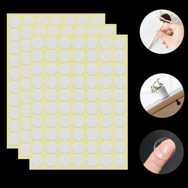丸型透明両面粘着テープ 防水跡が残らないアクリル接着剤、50枚/シート 25x0.5mm