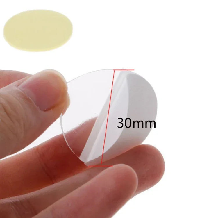 丸型透明両面粘着テープ 防水跡が残らないアクリル接着剤、50枚/シート 25x0.5mm