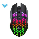 FMOUSE  X801 8 Keys 1600DPI Hollow Luminous Gaming  Office Mouse,Style:, Black Wireless Rechargeable, White Wireless Rechargeable, Black Wired, White Wired