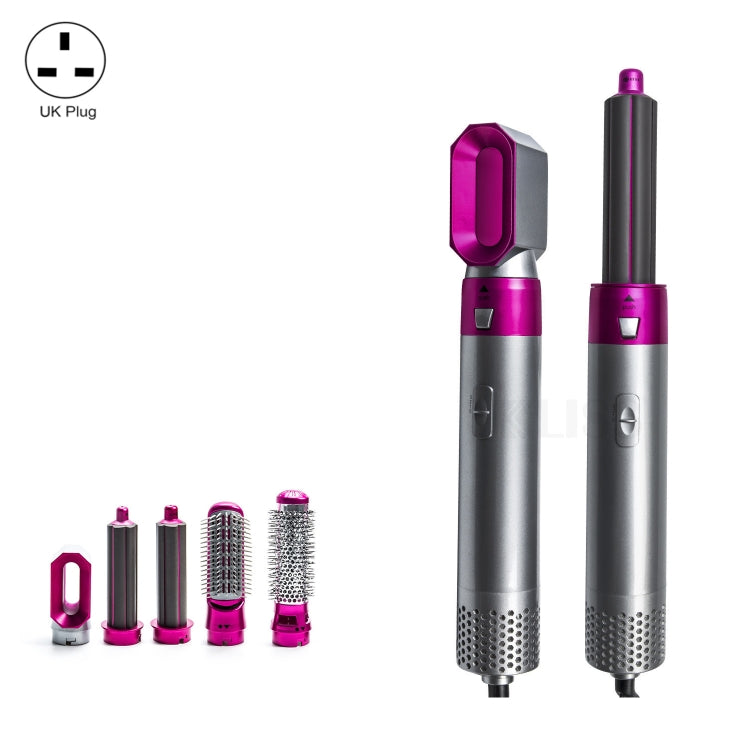 5-in-1 ホットエアコーム 自動ストレートデュアル用途ヘアドライヤー, シルバー＋ローズレッド(EUプラグ), シルバー＋ローズレッド(USプラグ), シルバー＋ローズレッド(UKプラグ), ブラック(EUプラグ), ブラック(USプラグ)