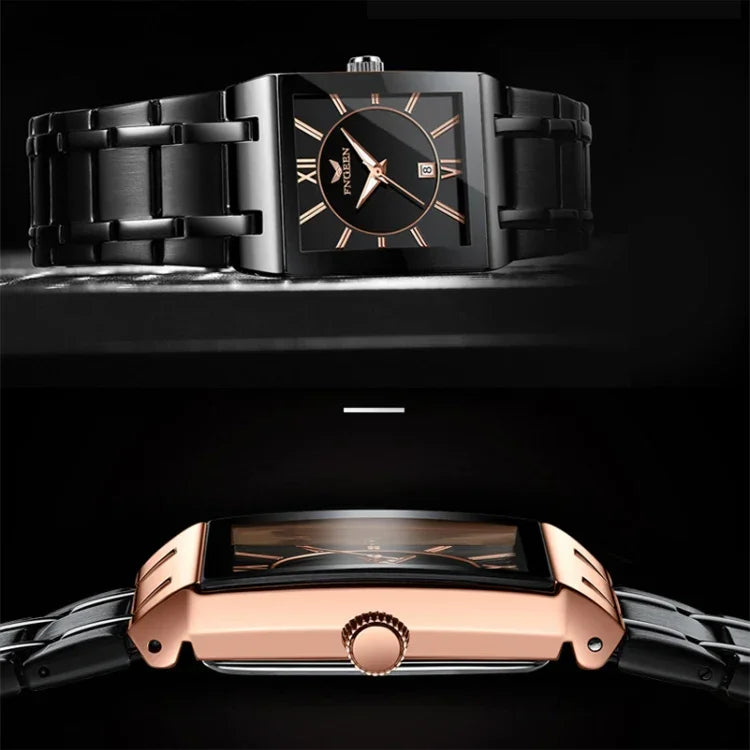 FNGEEN 3627 Waterproof Calendar Men Square Watch, Full Gold Black Surface, Full Gold Gold Surface, Black Belt Rose Shell Black Surface, Black Belt Gold Shell Black Surface, Black Belt Black Shell Black Surface, White Steel White Surface                ...