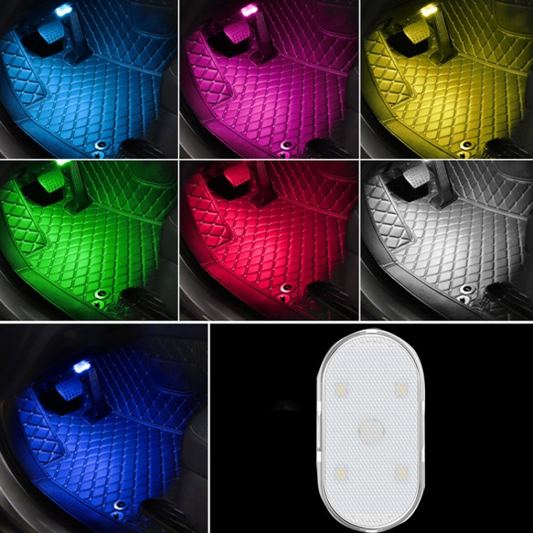 Car Lighting Reading Light LED Touch Sensing Ambient Light, Style:, White, Ice Blue, Blue, Pink Purple, Colorful