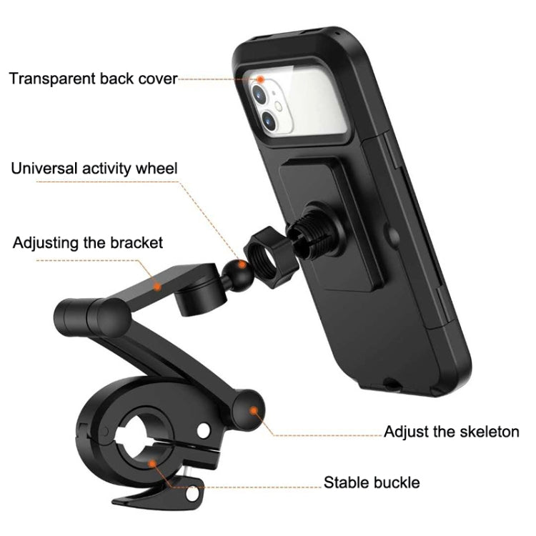 自転車用スマホホルダー マウンテンバイク防水バッグ、ブラック