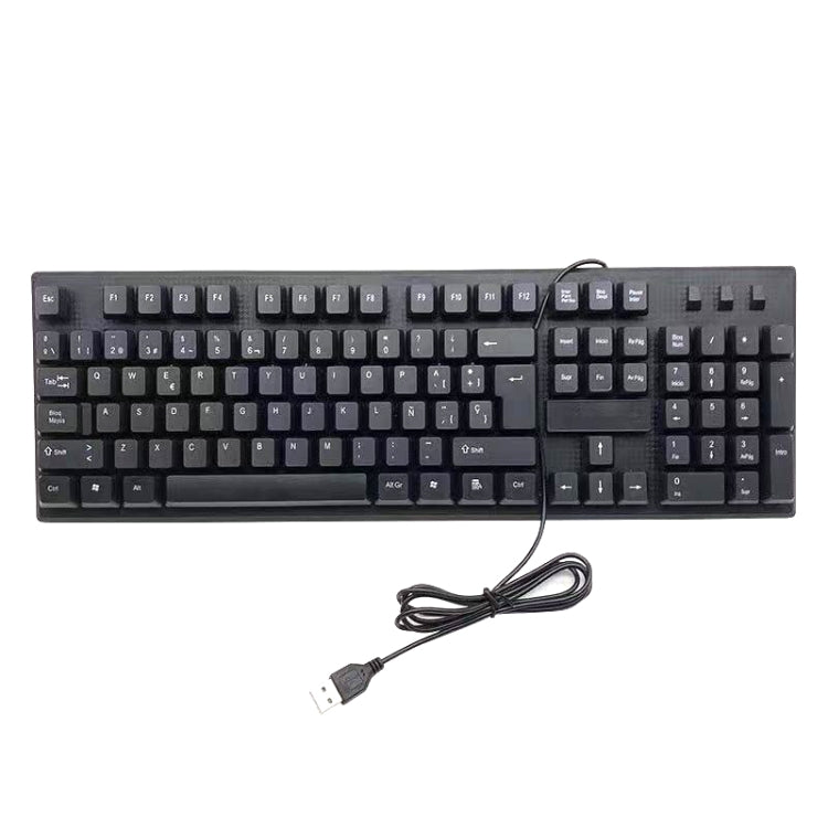 108キーコンピューターUSB有線キーボード、ケーブル長さ：1.5m、アラビア語単一、ロシア語、フランス語、スペイン語