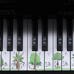 M52 88/76/61/54/49鍵盤ピアノキーボードステッカー、木、キリン柄