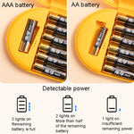 家庭用電池収納ボックスデータケーブル充電器収納オーガナイザーボックス、青単層、灰白二層