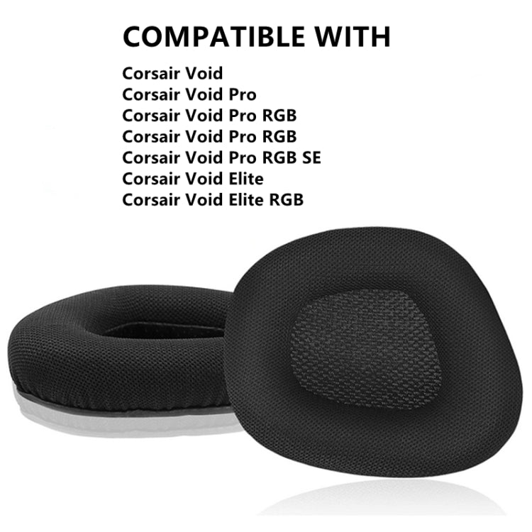 2個セット 交換用イヤーパッド Corsair Void Pro Elite 用、スタイル：ヘッドビームパッド、ブラックプロテインレザー、ブラックグリッド、グレーボトムグリッド、レッドボトムグリッド、イエローボトムグリッド、ブラックアイスセンソリーレザー、ブラックラムレザー