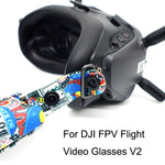 DJI FPV Goggles V2用 フライトビデオグラス グラフィティカラー ヘッドバンド固定ストラップ、ストラップ、ストラップ＋電源ケーブル、ストラップ＋電源ケーブル＋パッド