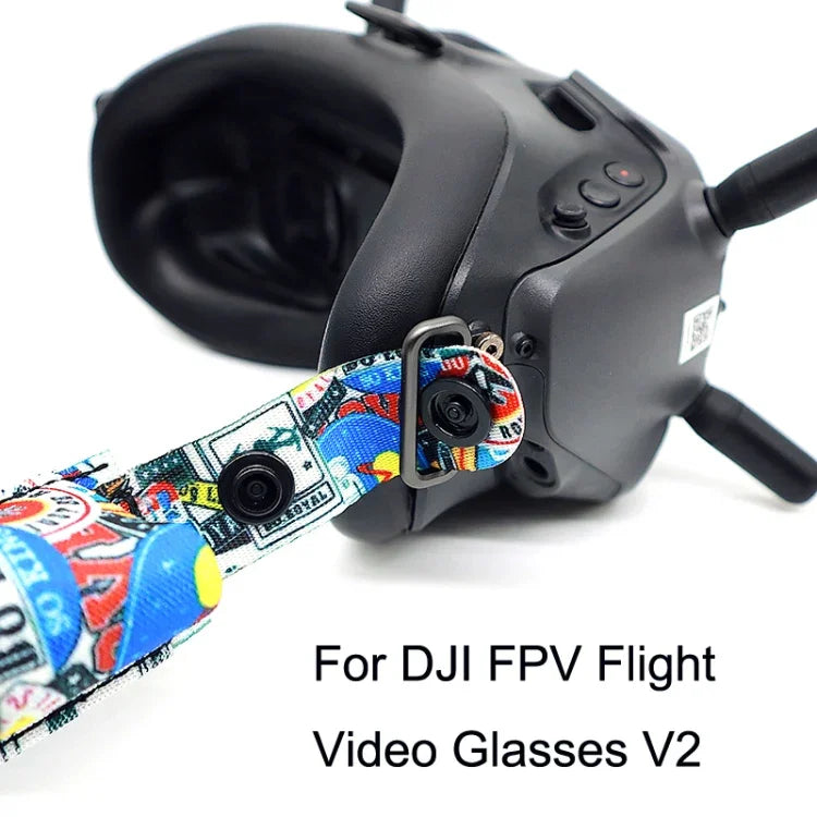 DJI FPV Goggles V2用 フライトビデオグラス グラフィティカラー ヘッドバンド固定ストラップ、ストラップ、ストラップ＋電源ケーブル、ストラップ＋電源ケーブル＋パッド