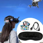 DJI FPV Goggles V2用 フライトビデオグラス グラフィティカラー ヘッドバンド固定ストラップ、ストラップ、ストラップ＋電源ケーブル、ストラップ＋電源ケーブル＋パッド