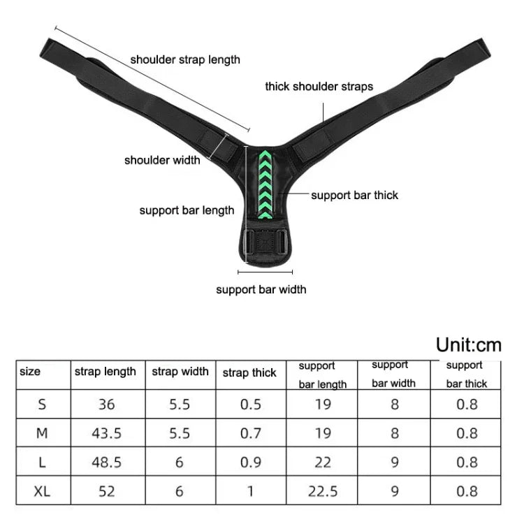 Anti-hunchback Open Shoulder Chest Posture Correction Belt, S, M, L, XL