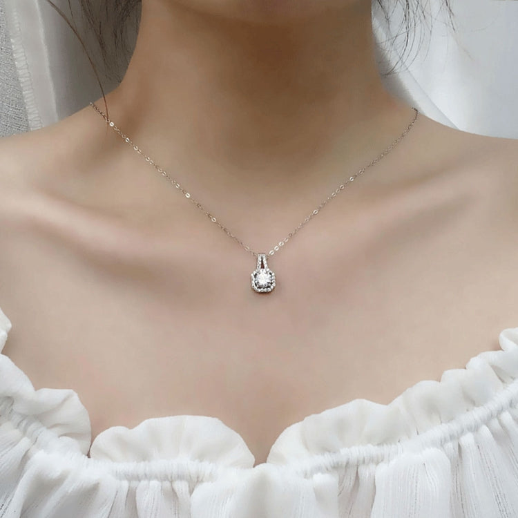 XMZ018 925シルバー モアサナイトダイヤモンドネックレス スクエアダイヤモンドネックチェーン、仕様: XMZ018 1カラット、XMZ018 2カラット