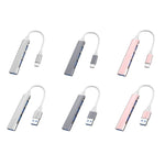 4in1ミニ多機能拡張ドッキング、仕様：Type-C/USB-C 3.0（シルバー）、Type-C/USB-C 3.0（グレー）、Type-C/USB-C 3.0（ピンク）、USB 3.0（シルバー）、USB 3.0（グレー）、USB 3.0（ピンク）