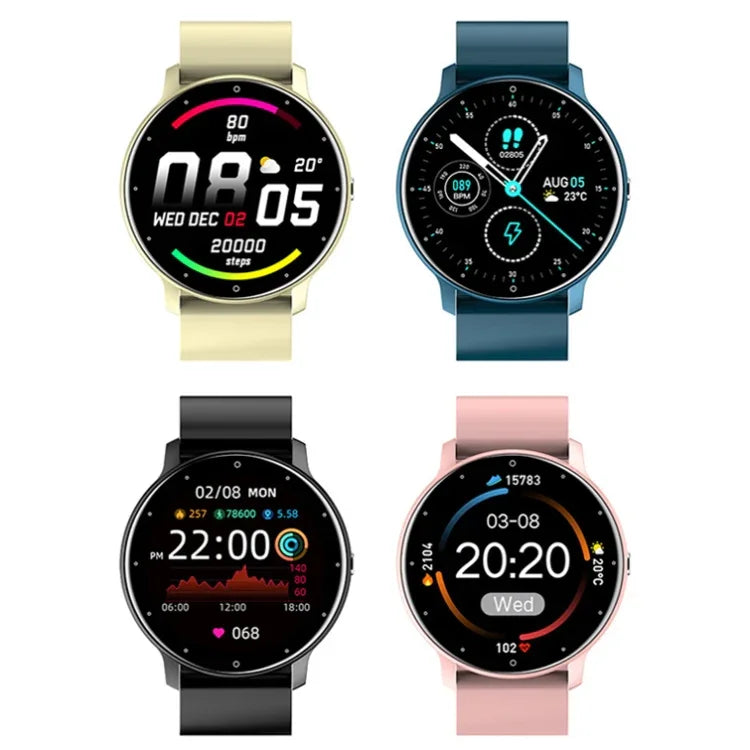 ZL02 心拍数モニタリング歩数計スマートウォッチ シリコンバンド（ブルー）、シリコンバンド（ブラック）、シリコンバンド（ピンク）、シリコンバンド（イエロー）