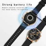 LOANIY E18 Pro スマート Bluetooth 通話時計 NFC機能付き、ゴールドシリコン、ブラックレザー、ゴールドレザー、ブラックシルバースチール、グリーンシルバースチール