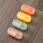 Home Convenient Transparent Tablet Divider Compartments Medicine Boxes, Yellow, Green, Pink, Orange