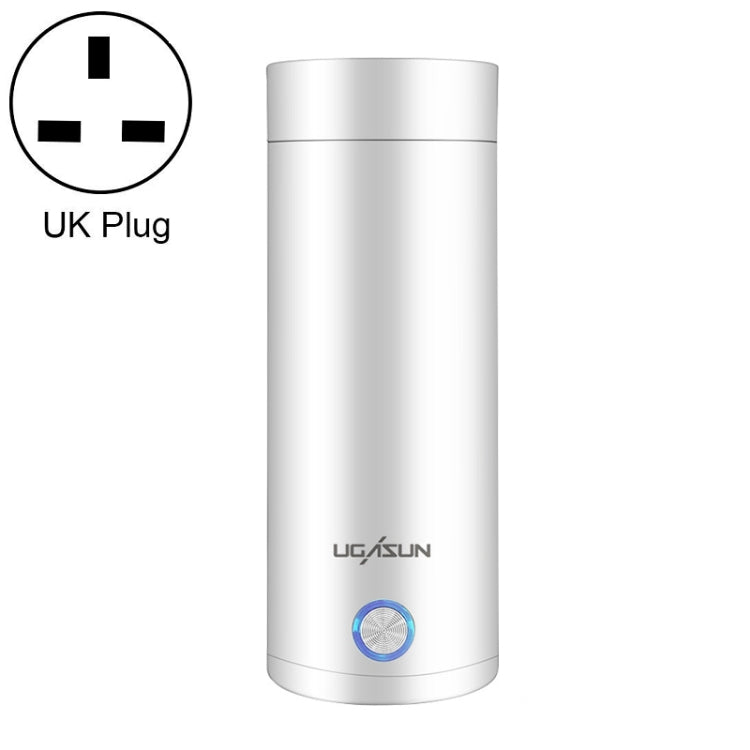 UGASUN トラベルポータブルミニ電気加熱ウォーターカップ、UKプラグ（ホワイト）、EUプラグ（ホワイト）、USプラグ（ホワイト）、UKプラグ（ピンク）、EUプラグ（ピンク）、USプラグ（ピンク）