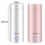 UGASUN トラベルポータブルミニ電気加熱ウォーターカップ、UKプラグ（ホワイト）、EUプラグ（ホワイト）、USプラグ（ホワイト）、UKプラグ（ピンク）、EUプラグ（ピンク）、USプラグ（ピンク）