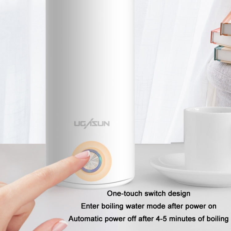 UGASUN トラベルポータブルミニ電気加熱ウォーターカップ、UKプラグ（ホワイト）、EUプラグ（ホワイト）、USプラグ（ホワイト）、UKプラグ（ピンク）、EUプラグ（ピンク）、USプラグ（ピンク）