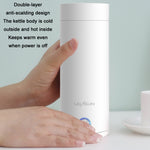 UGASUN トラベルポータブルミニ電気加熱ウォーターカップ、UKプラグ（ホワイト）、EUプラグ（ホワイト）、USプラグ（ホワイト）、UKプラグ（ピンク）、EUプラグ（ピンク）、USプラグ（ピンク）