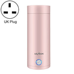 UGASUN トラベルポータブルミニ電気加熱ウォーターカップ、UKプラグ（ホワイト）、EUプラグ（ホワイト）、USプラグ（ホワイト）、UKプラグ（ピンク）、EUプラグ（ピンク）、USプラグ（ピンク）