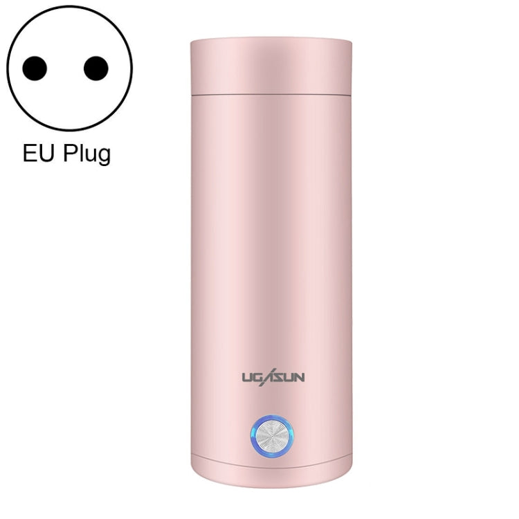 UGASUN トラベルポータブルミニ電気加熱ウォーターカップ、UKプラグ（ホワイト）、EUプラグ（ホワイト）、USプラグ（ホワイト）、UKプラグ（ピンク）、EUプラグ（ピンク）、USプラグ（ピンク）