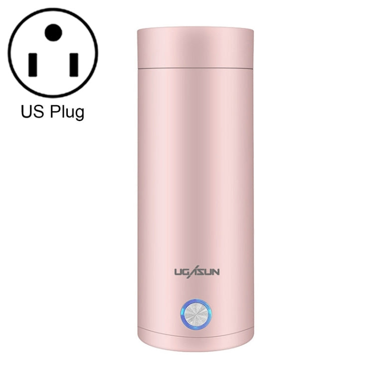 UGASUN トラベルポータブルミニ電気加熱ウォーターカップ、UKプラグ（ホワイト）、EUプラグ（ホワイト）、USプラグ（ホワイト）、UKプラグ（ピンク）、EUプラグ（ピンク）、USプラグ（ピンク）
