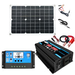 ソーラーパワーシステム インバーター 30Aコントローラー＋18W 12Vソーラーパネル、仕様：、ブラック 12V→110V、ブラック 12V→220V、イエロー 12V→110V、イエロー 12V→220V