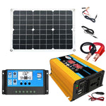 ソーラーパワーシステム インバーター 30Aコントローラー＋18W 12Vソーラーパネル、仕様：、ブラック 12V→110V、ブラック 12V→220V、イエロー 12V→110V、イエロー 12V→220V
