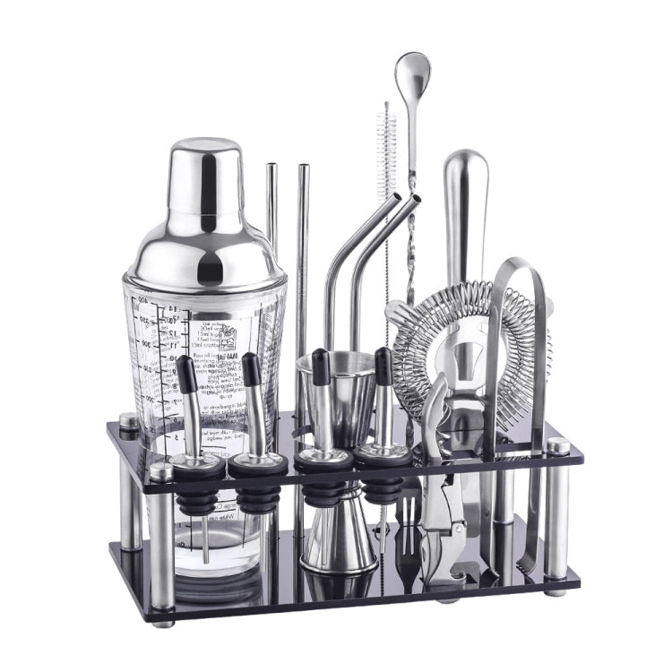 17in1 400ml ガラスシェーカー目盛り付きシェーカーセット、K17-3